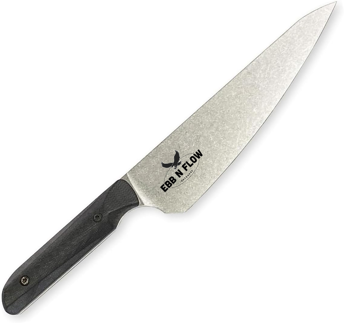 Liong Mah Chef's Knife 7.5" CPM-MagnaCut Stonewashed Drop Point Blade (No Sheath) - EBB N FLOW OUTDOORS