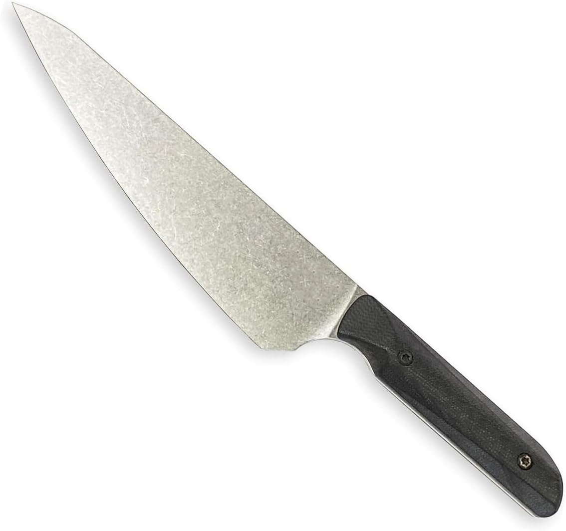 Liong Mah Chef's Knife 7.5" CPM-MagnaCut Stonewashed Drop Point Blade (No Sheath) - EBB N FLOW OUTDOORS