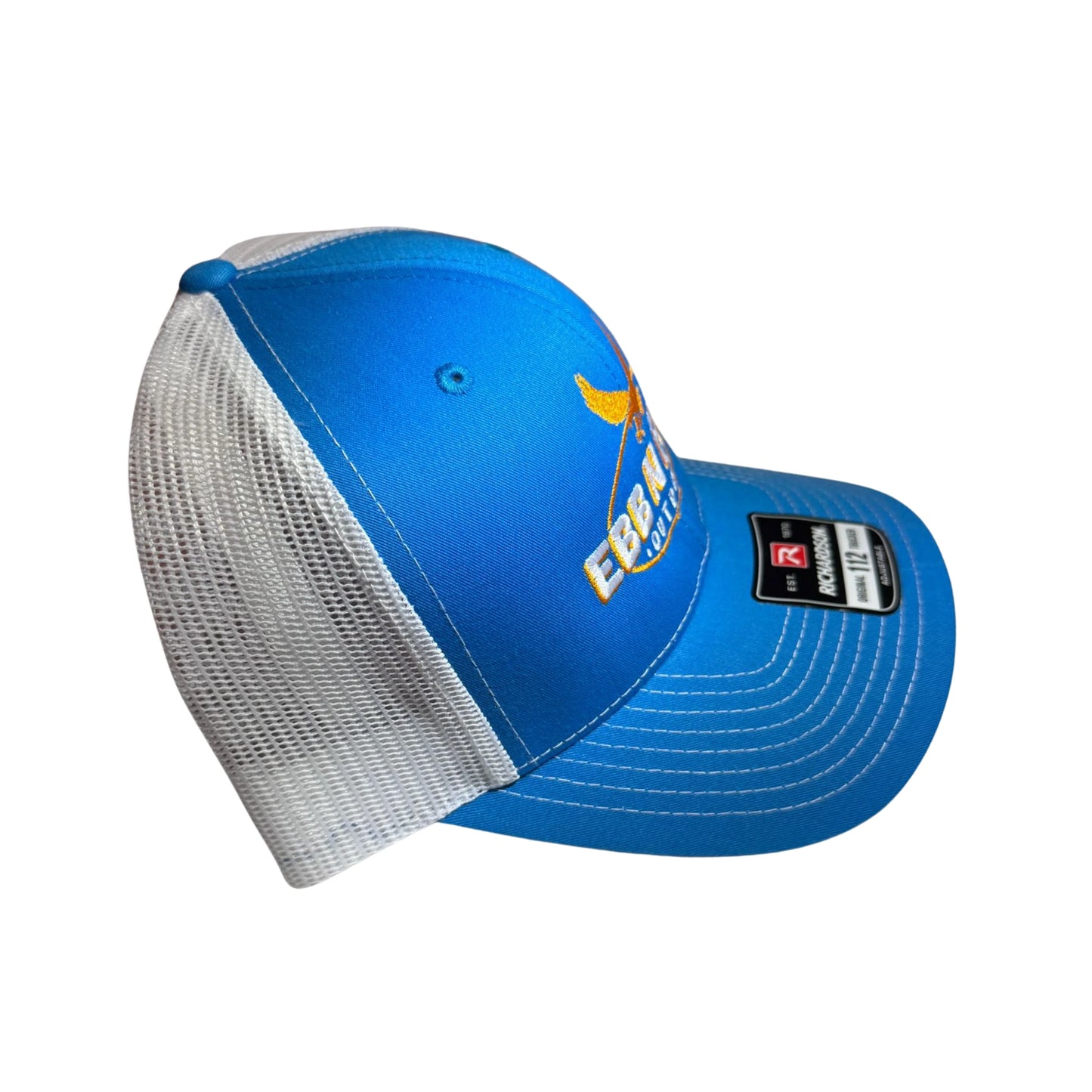 EBB N FLOW Outdoors Richardson 112 Trucker Hat (Cyan/White) - Featuring our Front Original Logo - EBB N FLOW OUTDOORS