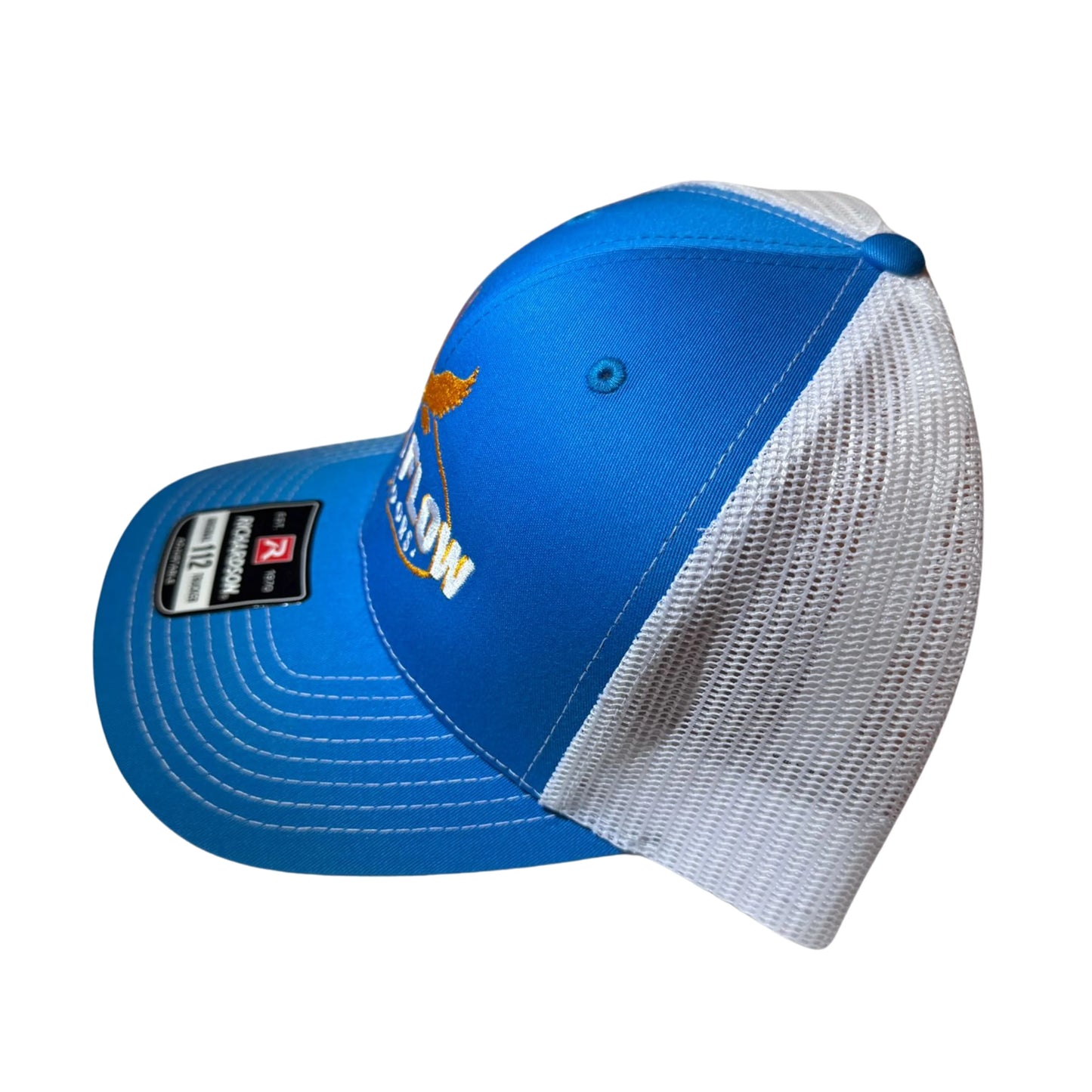 EBB N FLOW Outdoors Richardson 112 Trucker Hat (Cyan/White) - Featuring our Front Original Logo - EBB N FLOW OUTDOORS