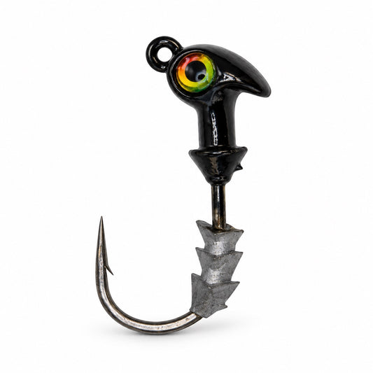 The Upgrade Ned Rig Jighead, 1/4 oz, Black with Prism Eye, 60 degree line tie