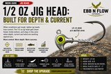 1/2 oz Jig Head: Built for Depth and Current