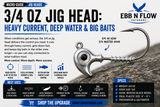 3/4 oz Jig Head: Heavy Current, Deep Water and Big Baits