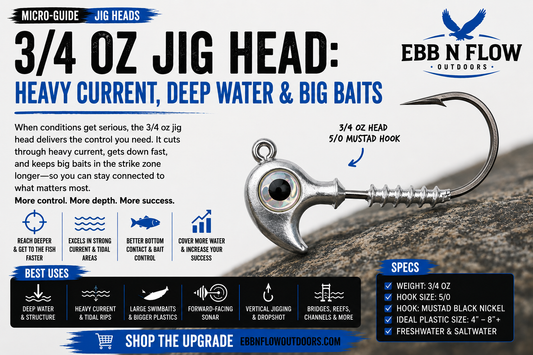 3/4 oz Jig Head: Heavy Current, Deep Water and Big Baits