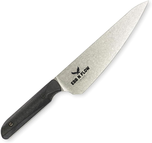 Liong Mah Chef's Knife 7.5" CPM-MagnaCut Stonewashed Drop Point Blade (No Sheath) - EBB N FLOW OUTDOORS