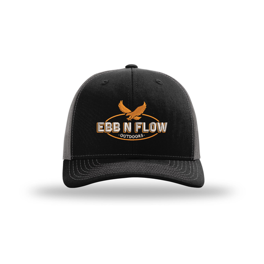 EBB N FLOW Outdoors Richardson 112 Trucker Hat (Black) - Featuring our Front Original Logo