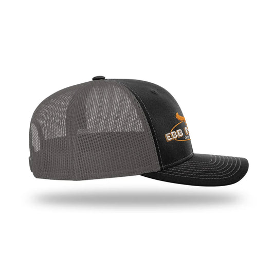 EBB N FLOW Outdoors Richardson 112 Trucker Hat (Black) - Featuring our Front Original Logo - EBB N FLOW OUTDOORS