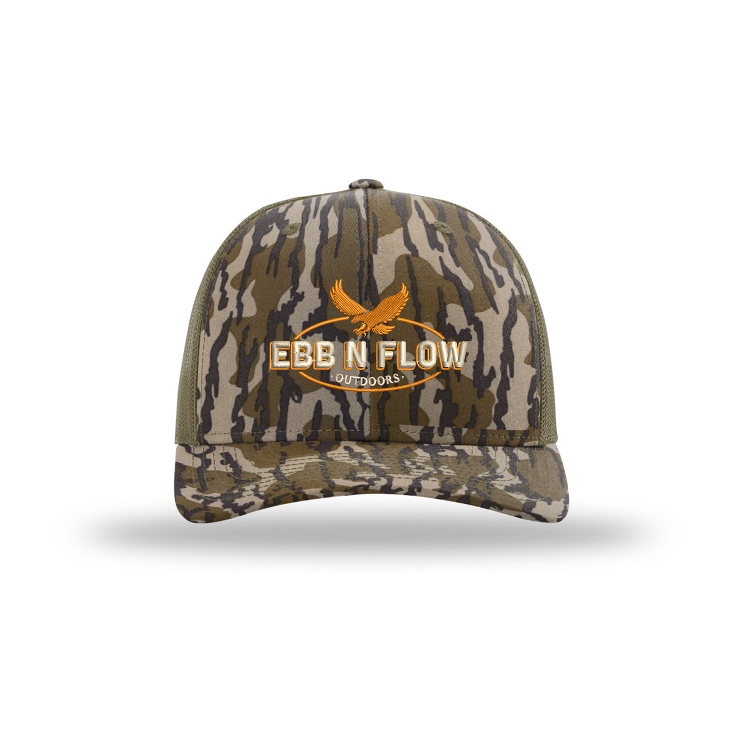 EBB N FLOW Outdoors Richardson 112 Trucker Hat (Mossy Oak) - Featuring our Front Original Logo