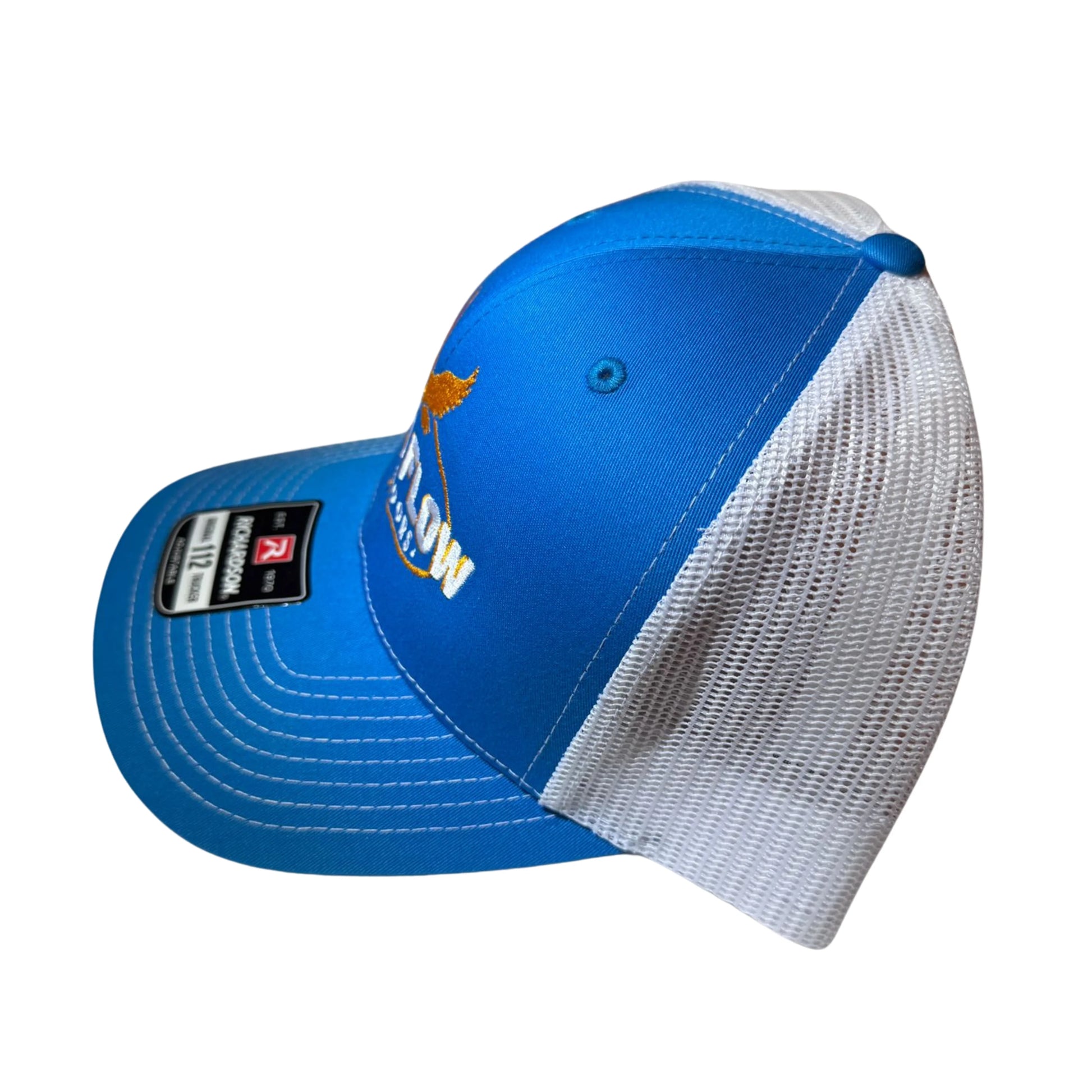 EBB N FLOW Outdoors Richardson 112 Trucker Hat (Cyan/White) - Featuring our Front Original Logo - EBB N FLOW OUTDOORS