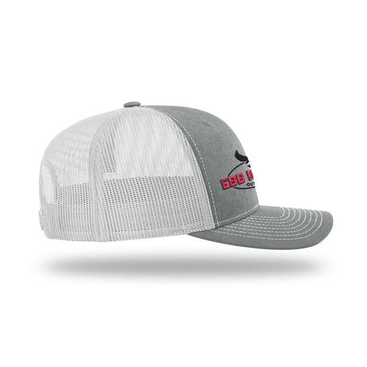 EBB N FLOW OUTDOORS Richardson 112 Trucker Hat (Gray) - Featuring our Front Red and Black Logo - EBB N FLOW OUTDOORS