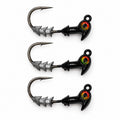 The Upgrade Ned Rig Jighead 3-pack, 1/4 oz, Black with Prism Eye, side view