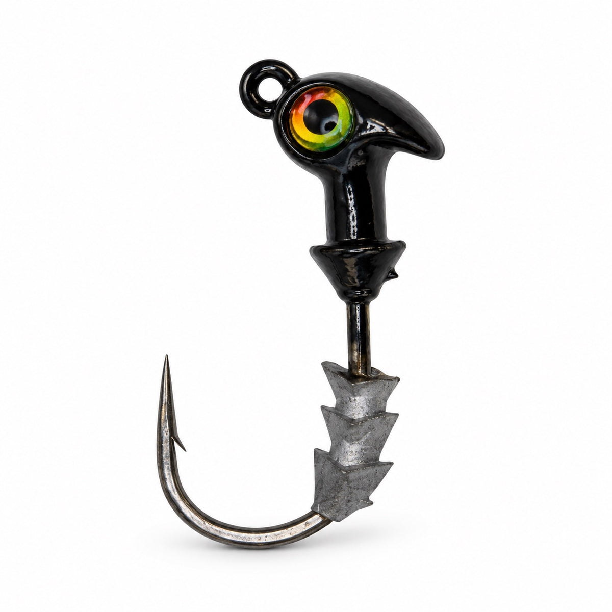 The Upgrade Ned Rig Jighead, 1/4 oz, Black with Prism Eye, 60 degree line tie