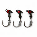 The Upgrade Ned Rig Jighead 3-pack, 1/4 oz, Watermelon Green w/ Red Flake with Red Eye