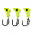 The Upgrade Ned Rig Jighead 3-pack, 1/4 oz, Floro Yellow with Prism Eye