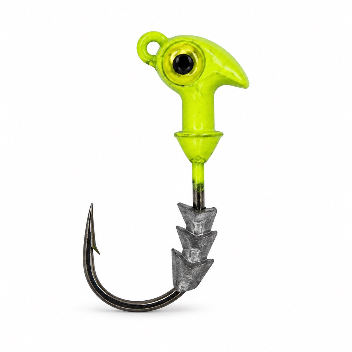 The Upgrade Ned Rig Jighead, 1/4 oz, Floro Yellow with Prism Eye, 60 degree line tie